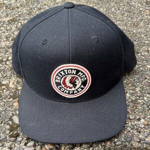 Brixton Black Rival SnapBack OS Hat Custom Embroidered Patch Brixton MFG Co.